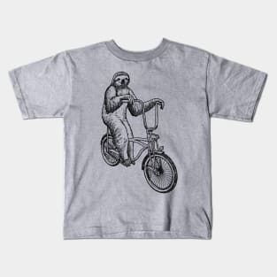 Sloth Riding Bike Kids T-Shirt